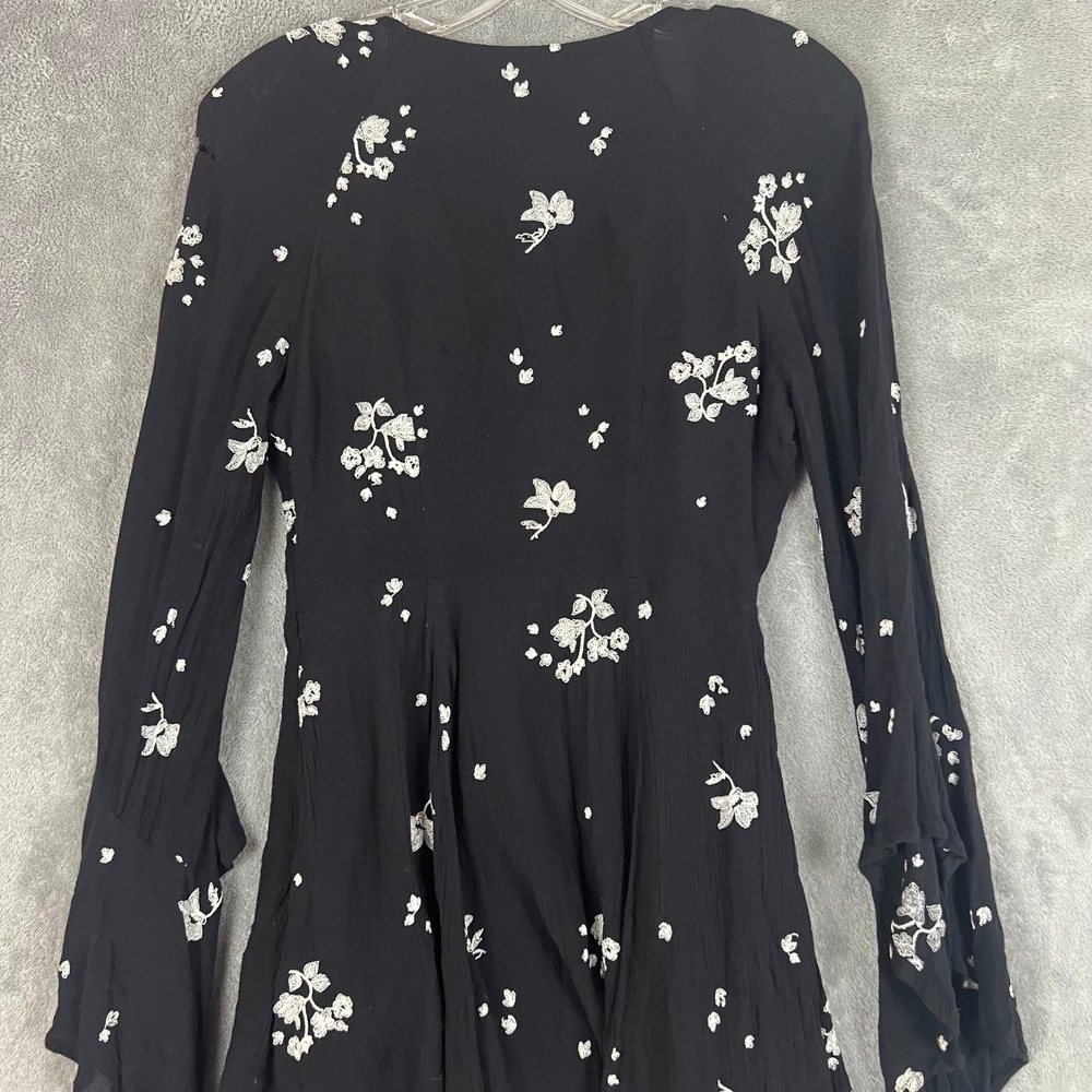 Free People Jasmine Mini Dress Womens 4 Floral Embroidered Boho Witchy - Picture 8 of 8